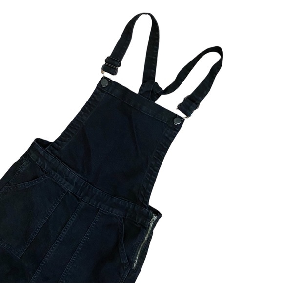 Madewell Demi Bootcut Stretch Denim Overalls Black Frost Medium - Picture 10 of 12
